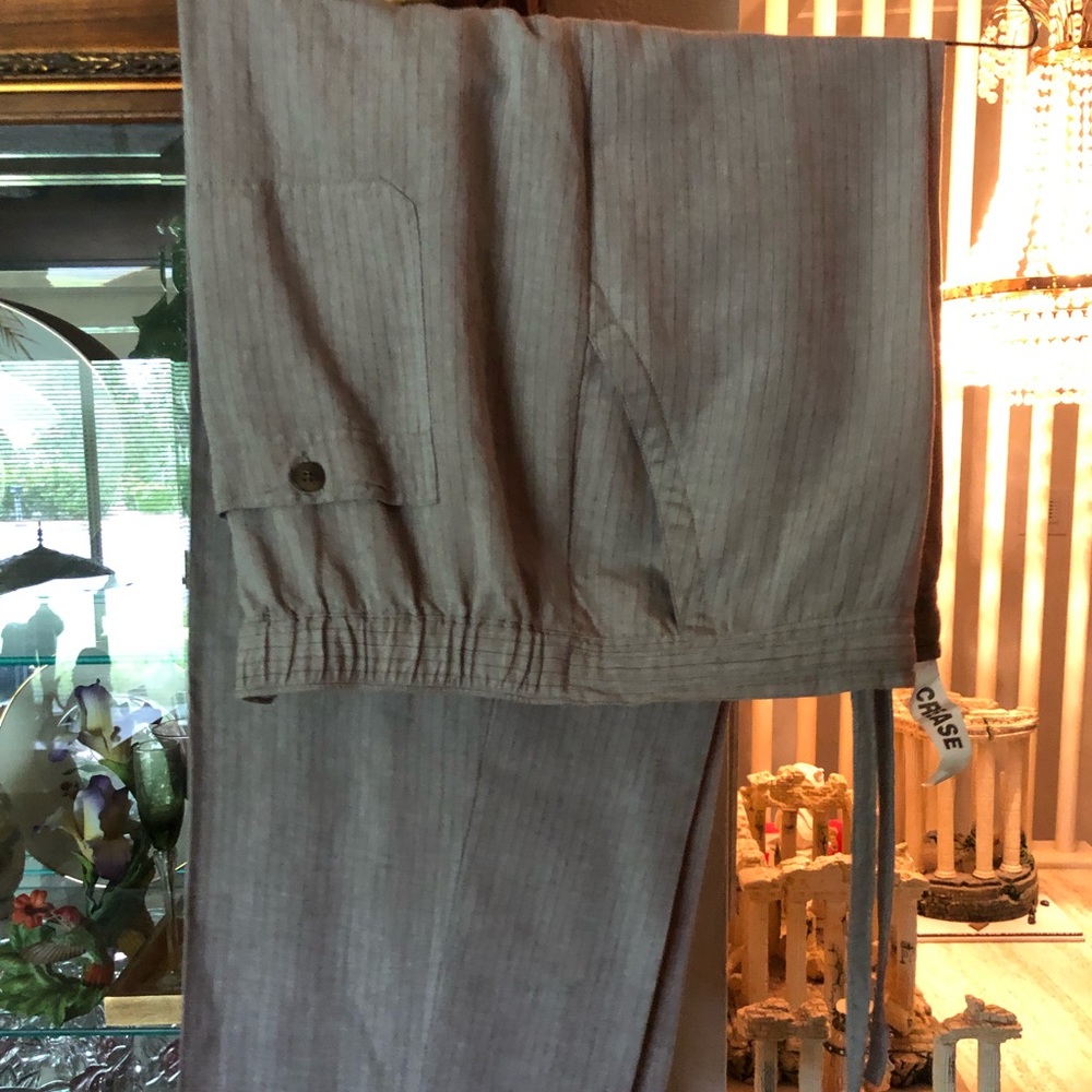 Drawstring pants. Worn once. No damage.